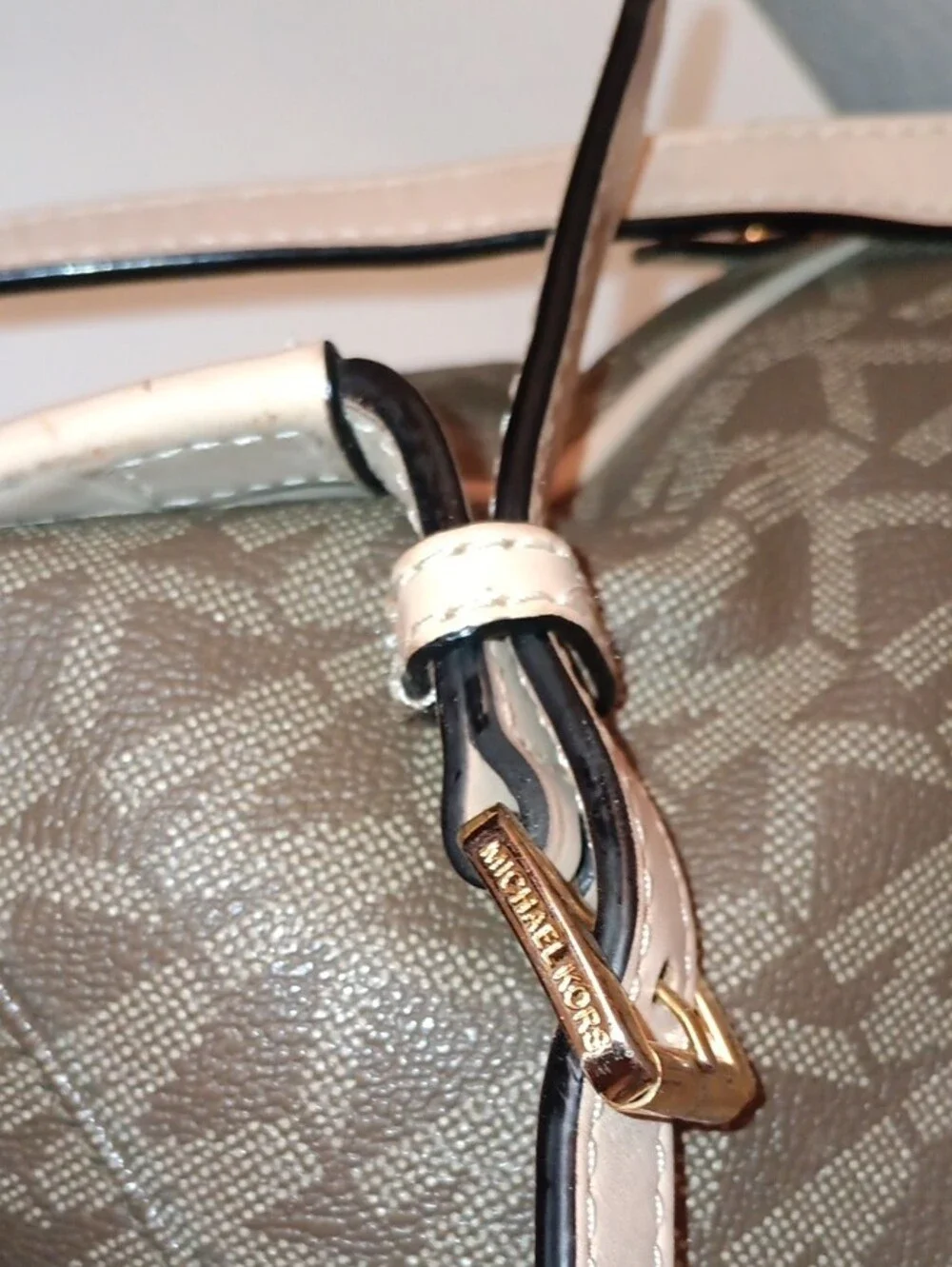 Michael Kors Brown Logo Mid Mini Backpack with Gold Hardware